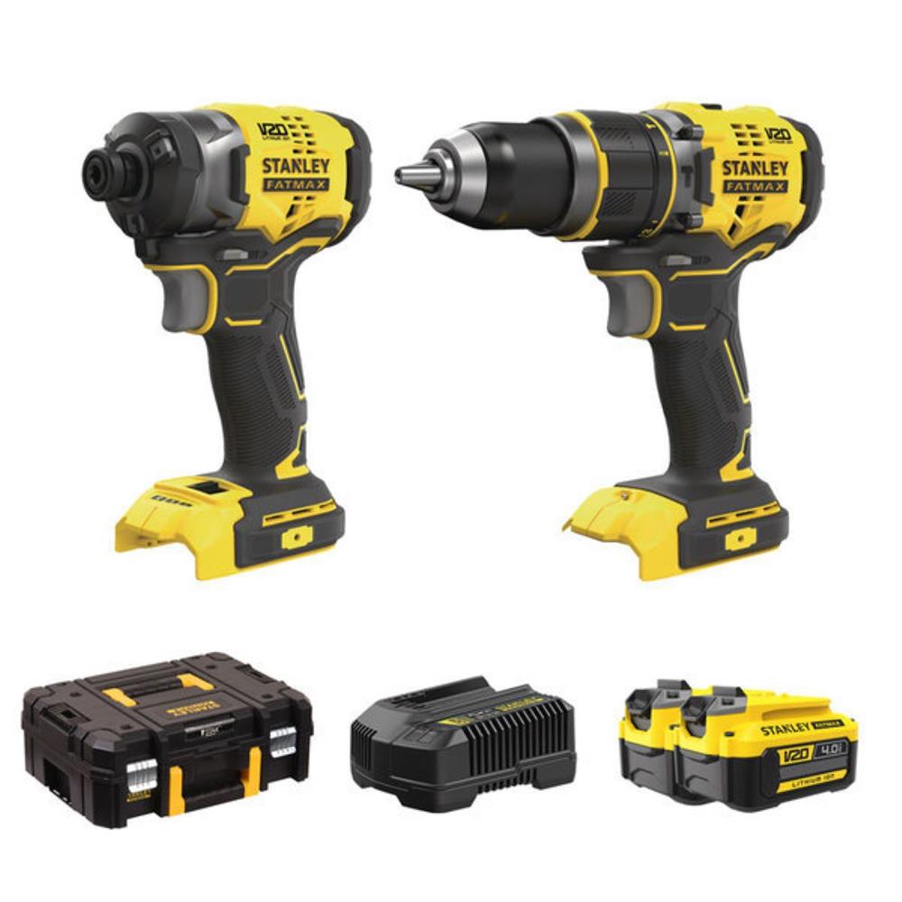 ชุดสว่านและไขควงกระแทกไร้สาย (พร้อมแบตเตอรี่) STANLEY SBDI469M2T-B1 20 โวลต์