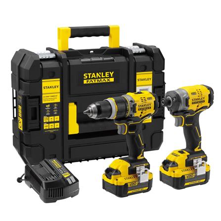 ชุดสว่านและไขควงกระแทกไร้สาย (พร้อมแบตเตอรี่) STANLEY SBDI469M2T-B1 20 โวลต์_0