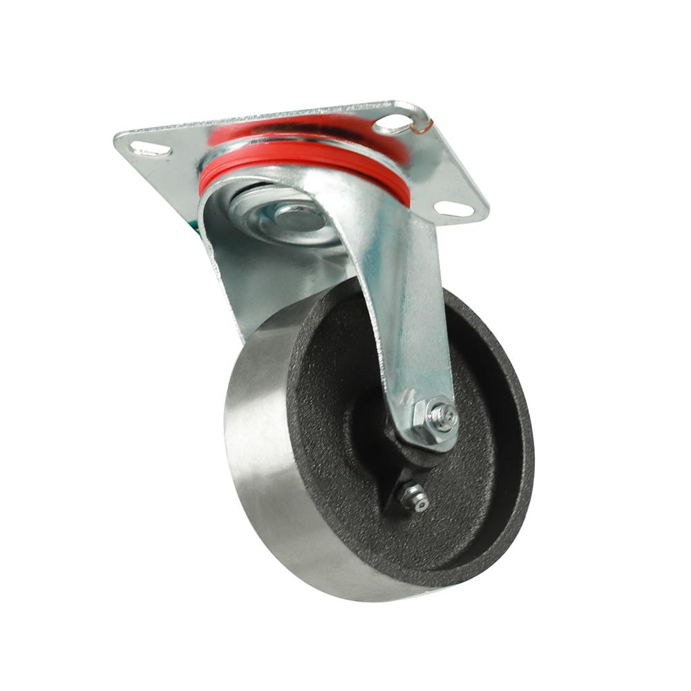 ลูกล้อเหล็ก DEXZON แป้นหมุน ไม่มีเบรก 4 นิ้ว สีเทา