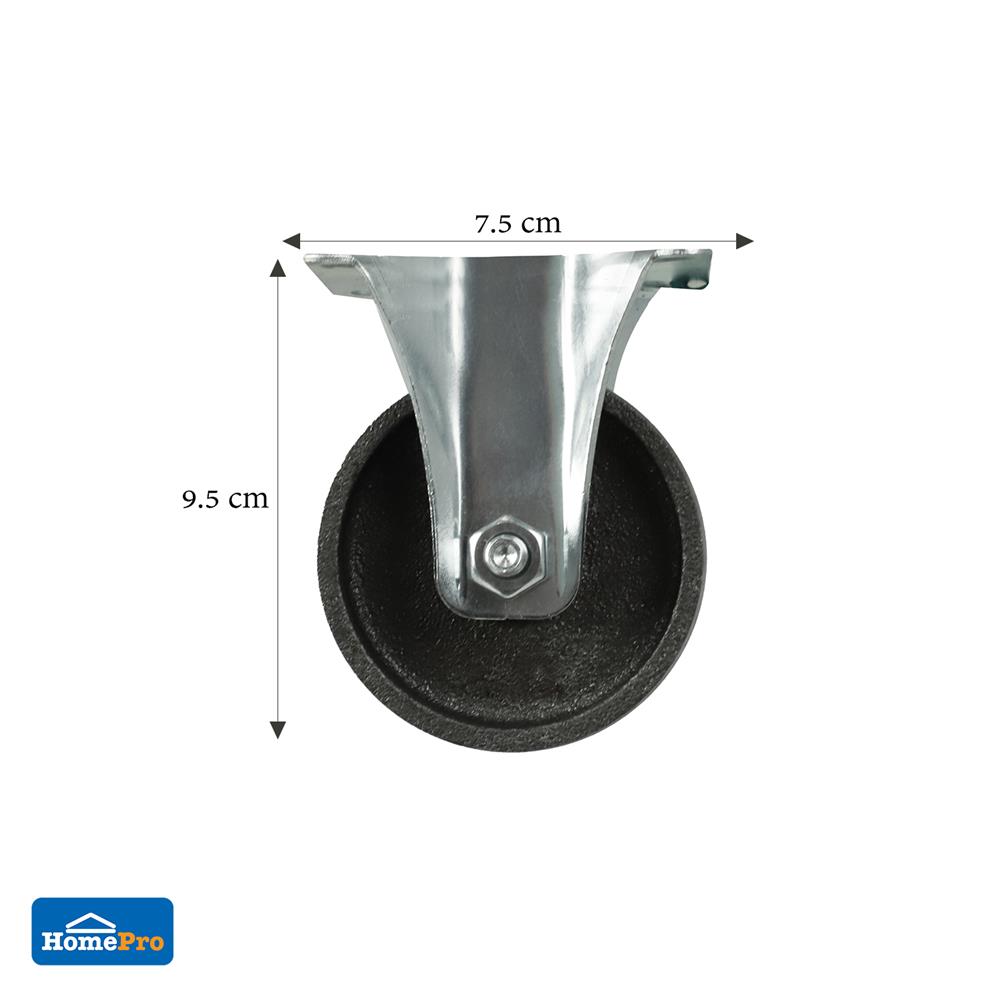 ลูกล้อเหล็ก DEXZON แป้นตาย ไม่มีเบรก 3 นิ้ว สีเทา