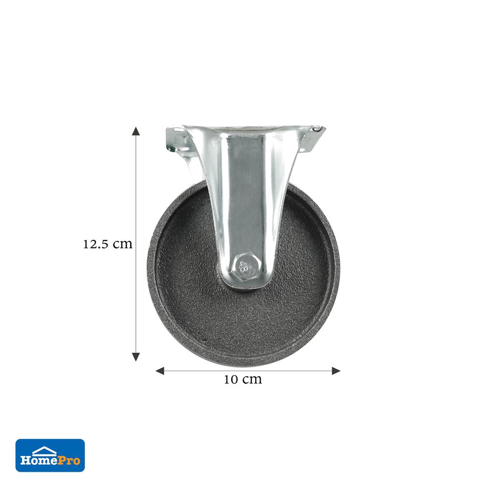 ลูกล้อเหล็ก DEXZON แป้นตาย ไม่มีเบรก 4 นิ้ว สีเทา