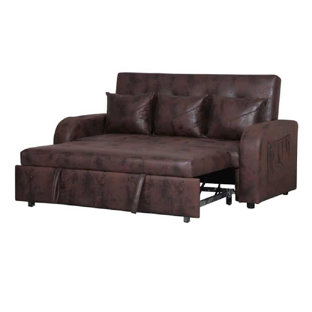 โซฟาเบด AS FURNITURE THANOS PU สีน้ำตาลเข้ม