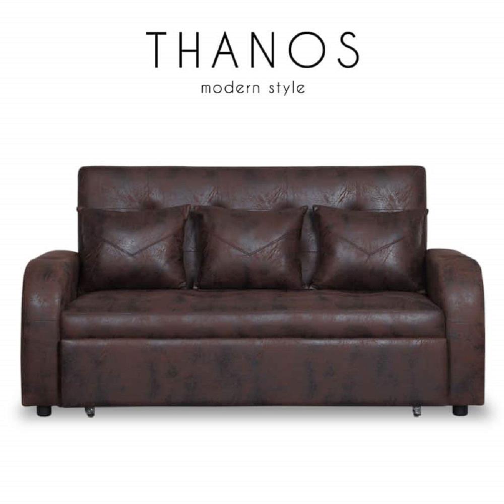 โซฟาเบด AS FURNITURE THANOS PU สีน้ำตาลเข้ม