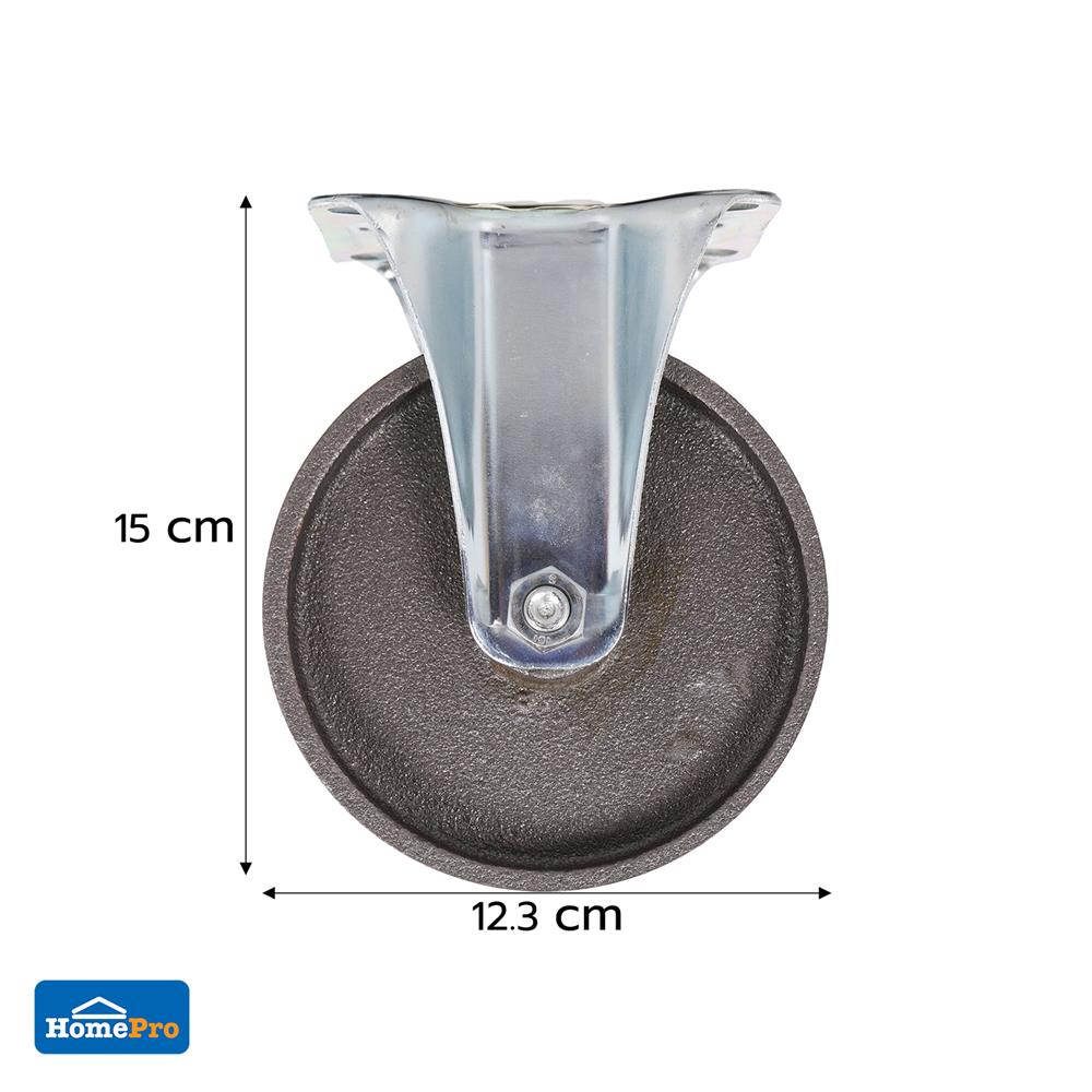 ลูกล้อเหล็ก DEXZON แป้นตาย ไม่มีเบรก 5 นิ้ว สีเทา