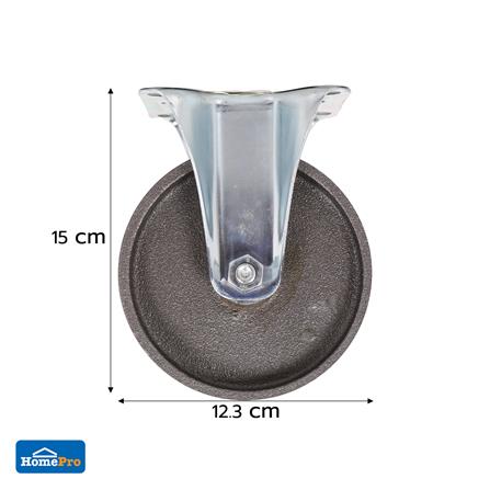 ลูกล้อเหล็ก DEXZON แป้นตาย ไม่มีเบรก 5 นิ้ว สีเทา_3