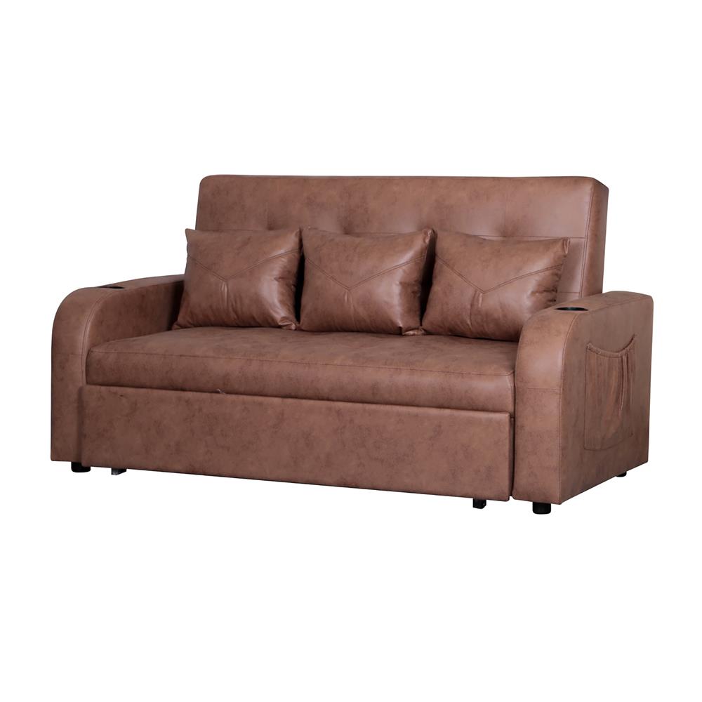 โซฟาเบด AS FURNITURE THANOS PU สีน้ำตาลอ่อน