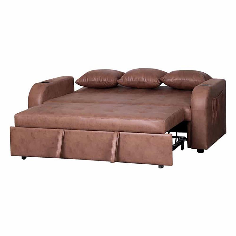 โซฟาเบด AS FURNITURE THANOS PU สีน้ำตาลอ่อน