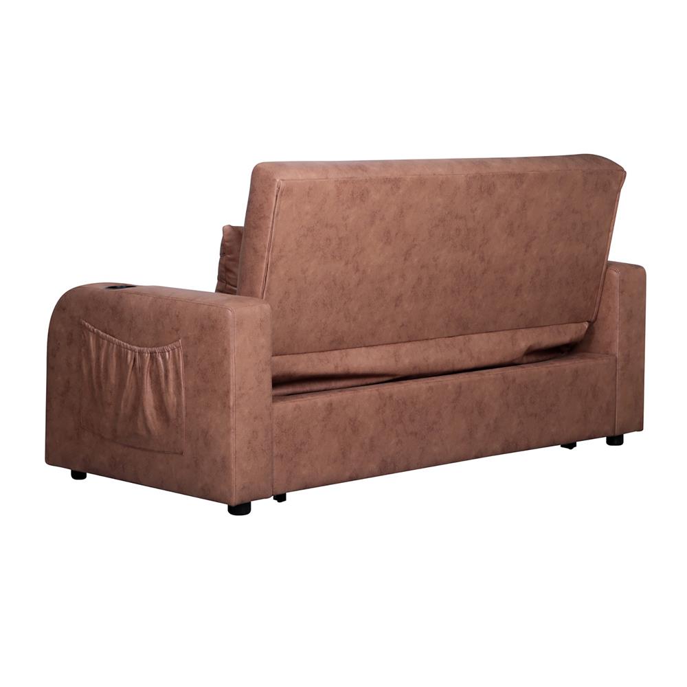 โซฟาเบด AS FURNITURE THANOS PU สีน้ำตาลอ่อน