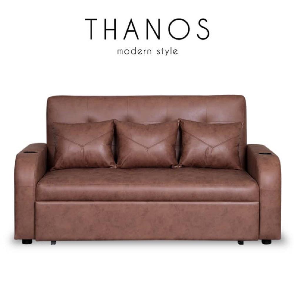 โซฟาเบด AS FURNITURE THANOS PU สีน้ำตาลอ่อน