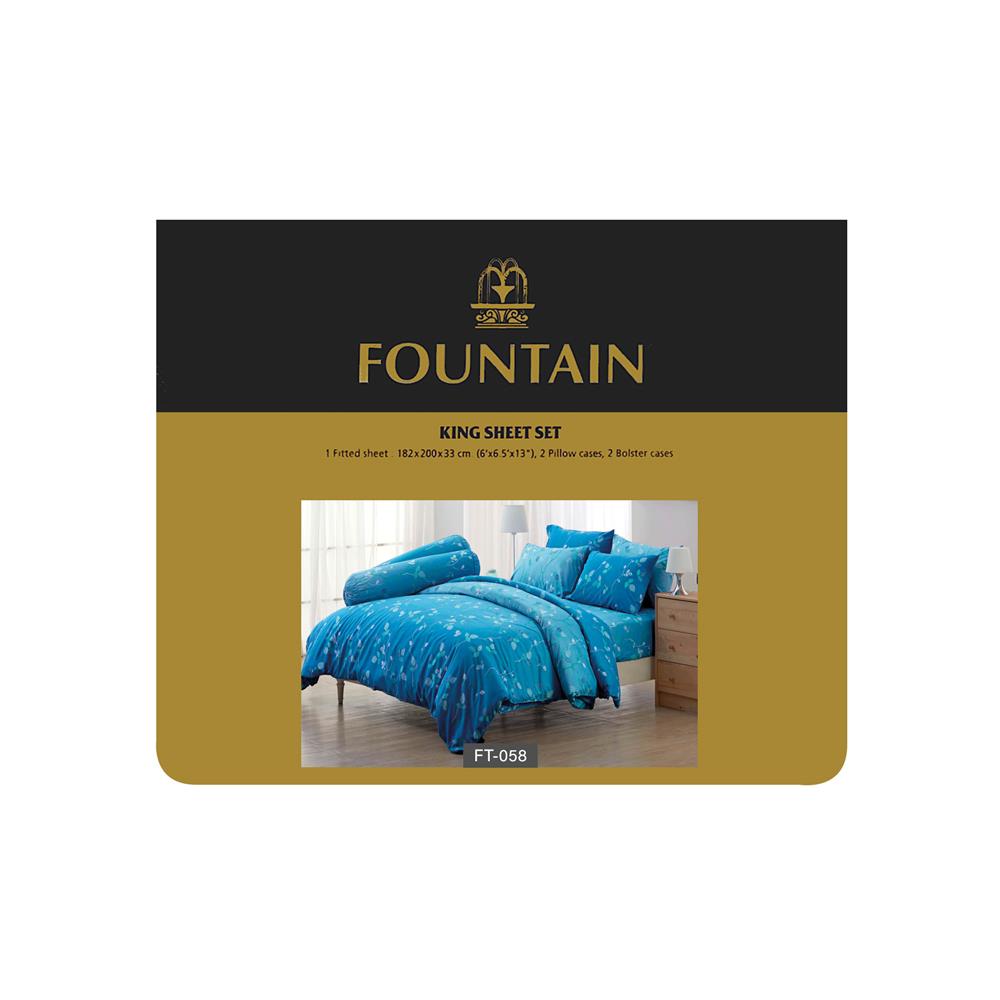 ชุดผ้าปูที่นอน 6 ฟุต 5 ชิ้น FOUNTAIN PRINTED 70106-FT058