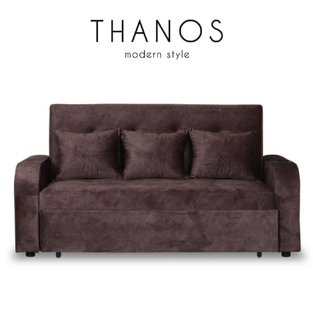 โซฟาเบด AS FURNITURE THANOS ผ้า สีน้ำตาล