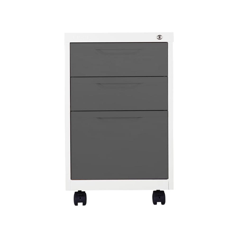 ตู้ลิ้นชักเหล็ก 3 ลิ้นชัก KIOSK BS-503 G1 สีขาว/เทา