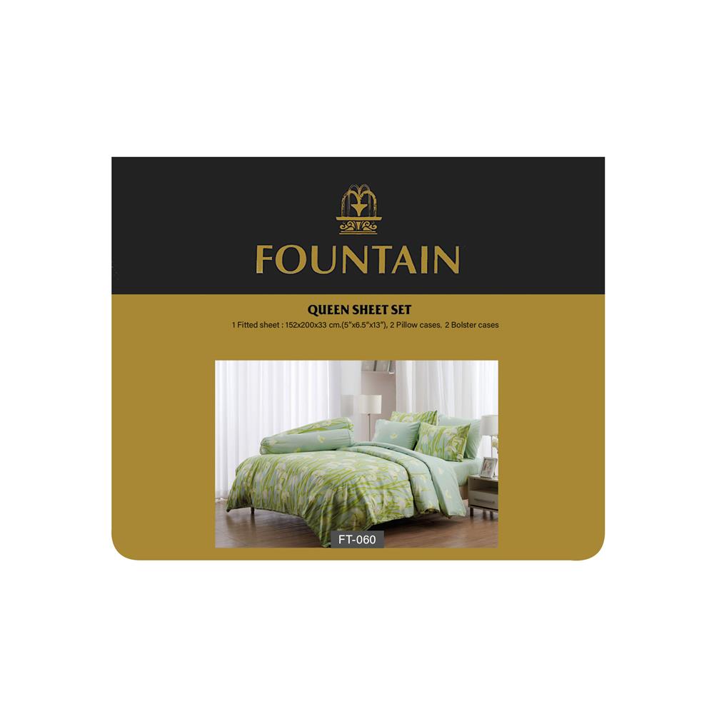ชุดผ้าปูที่นอน 5 ฟุต 5 ชิ้น FOUNTAIN PRINTED 70107-FT060