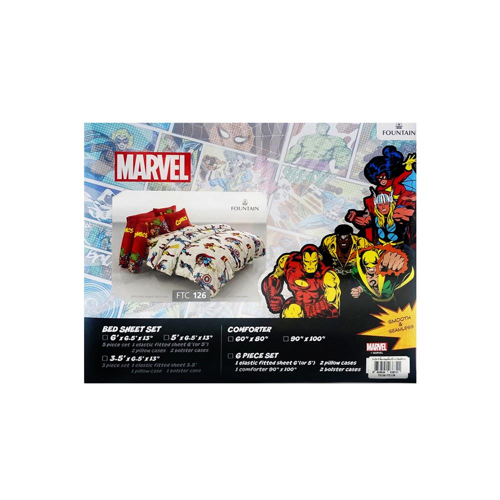 ชุดผ้าปูที่นอน 6 ฟุต 5 ชิ้น FOUNTAIN AVENGERS 70106-FTC126