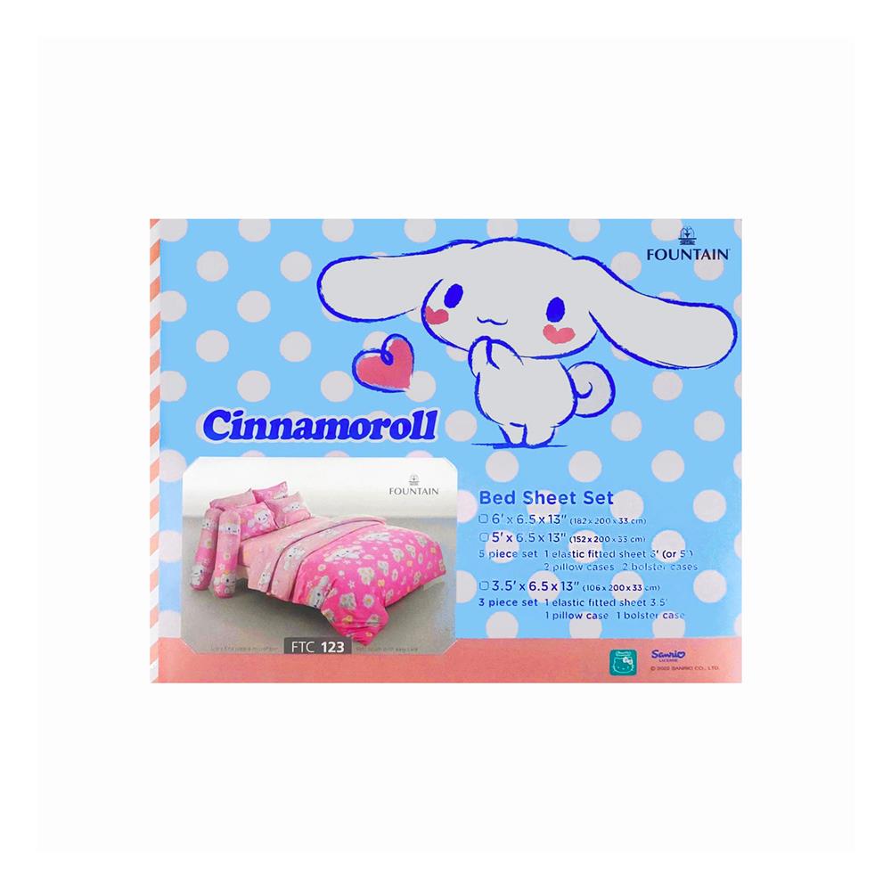 ชุดผ้าปูที่นอน 6 ฟุต 5 ชิ้น FOUNTAIN CINNAMOROLL 70106-FTC123