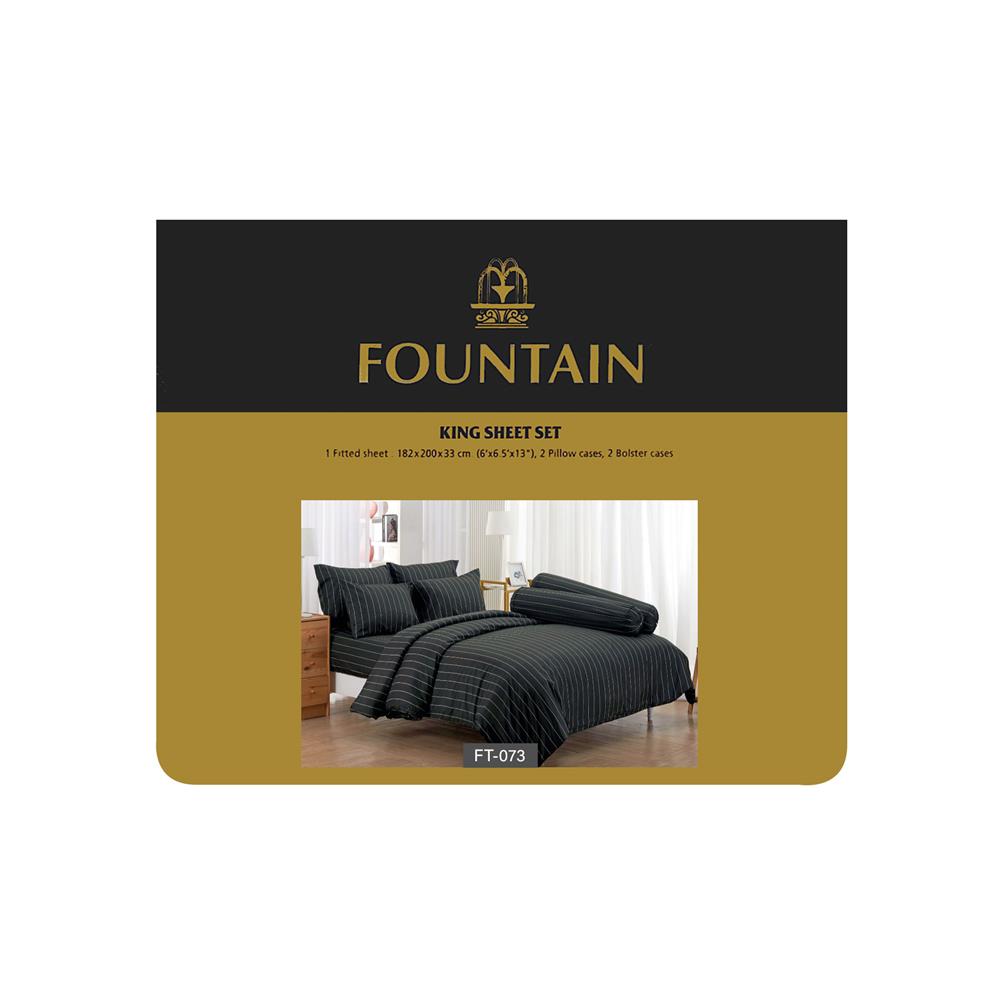 ชุดผ้าปูที่นอน 6 ฟุต 5 ชิ้น FOUNTAIN PRINTED 70106-FT073