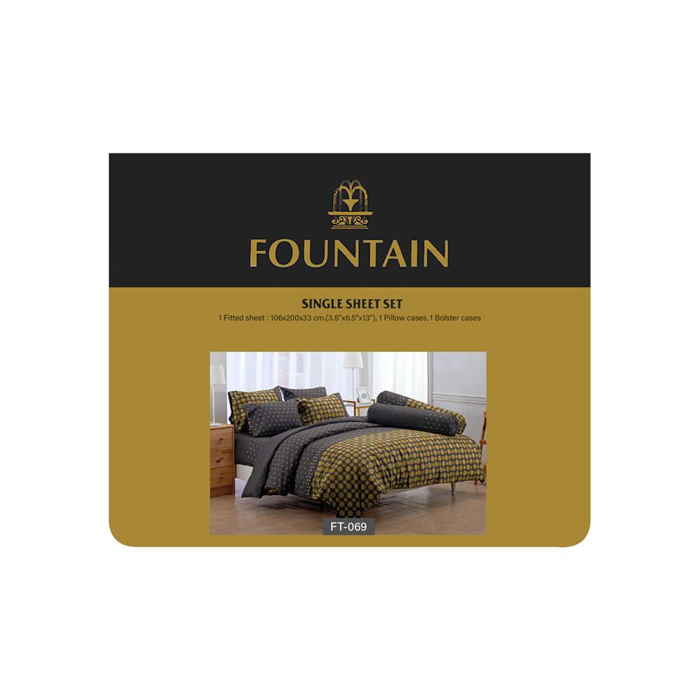 ชุดผ้าปูที่นอน 3.5 ฟุต 3 ชิ้น FOUNTAIN PRINTED 70105-FT069