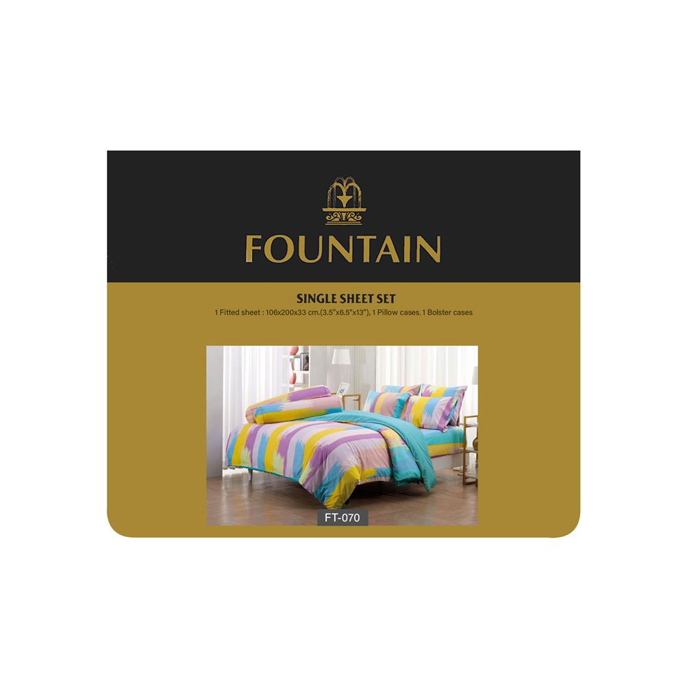 ชุดผ้าปูที่นอน 3.5 ฟุต 3 ชิ้น FOUNTAIN PRINTED 70105-FT070