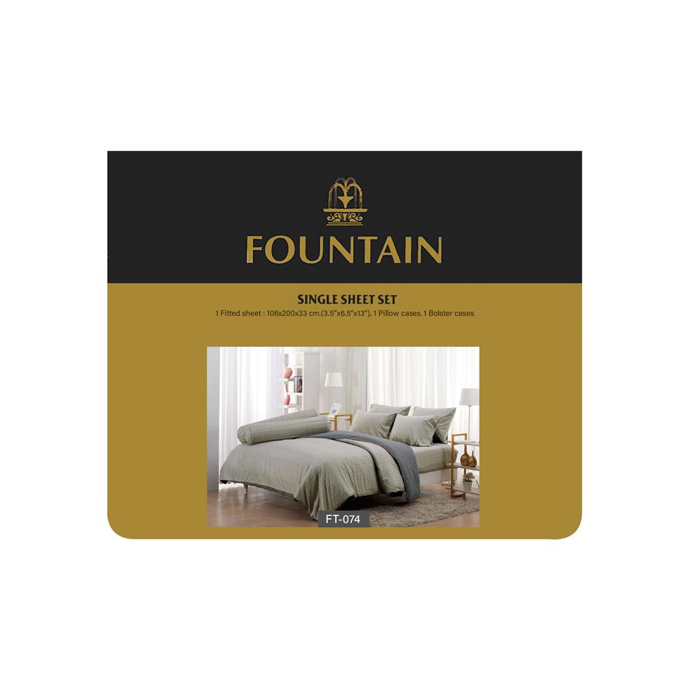 ชุดผ้าปูที่นอน 3.5 ฟุต 3 ชิ้น FOUNTAIN PRINTED 70105-FT074