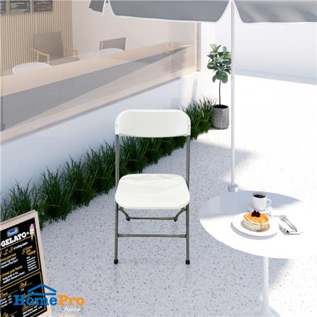 เก้าอี้พับอเนกประสงค์ HDPE ME LIVING สีขาว_2