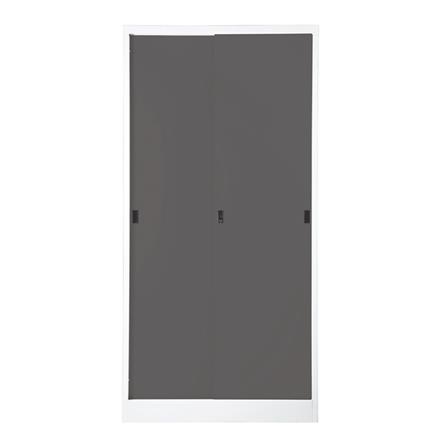 ตู้เหล็กบานเลื่อนทึบ KIOSK TM-90 สีขาว/สีเทา_0