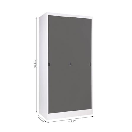 ตู้เหล็กบานเลื่อนทึบ KIOSK TM-90 สีขาว/สีเทา_3