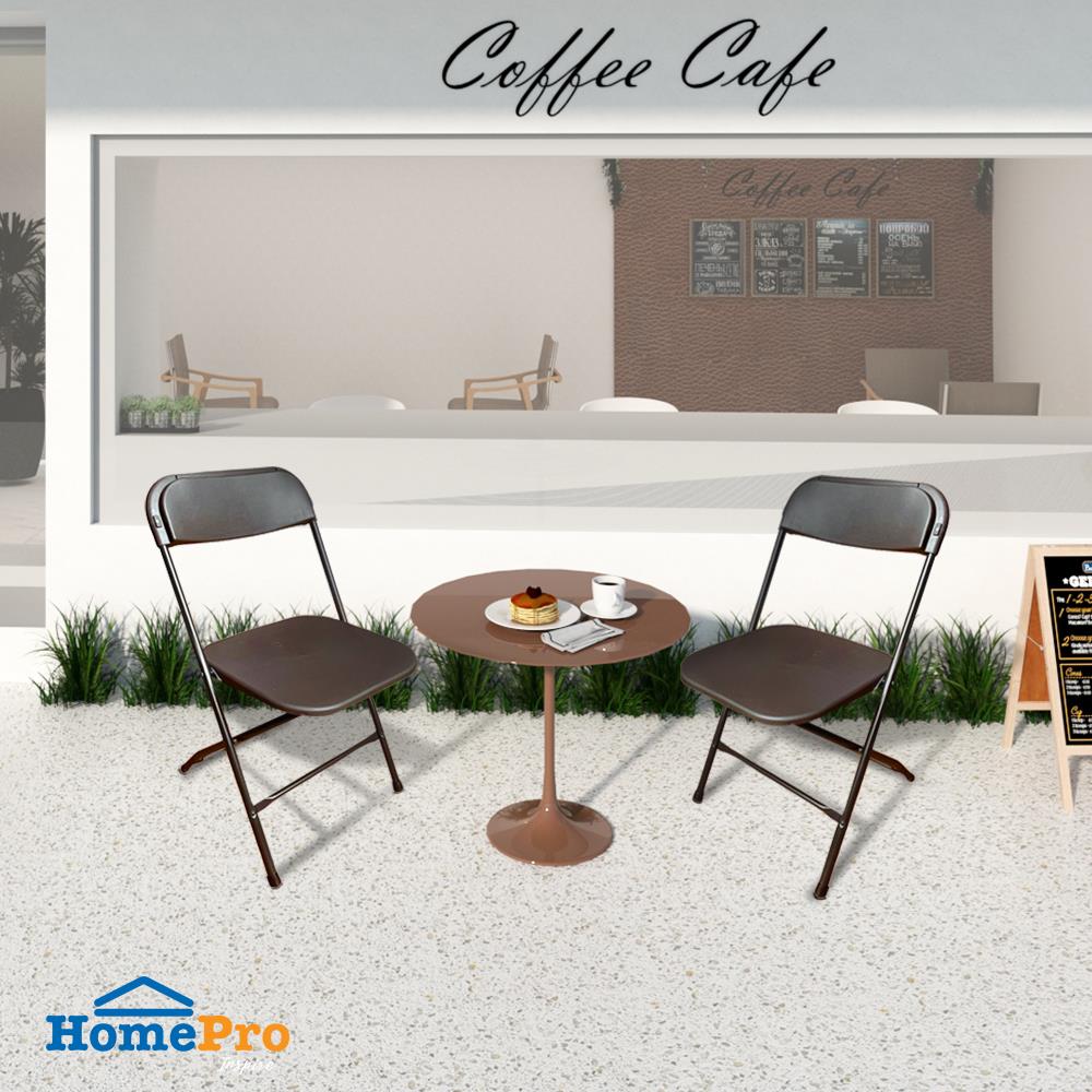 เก้าอี้พับอเนกประสงค์ HDPE SPRING สีนํ้าตาลเข้ม