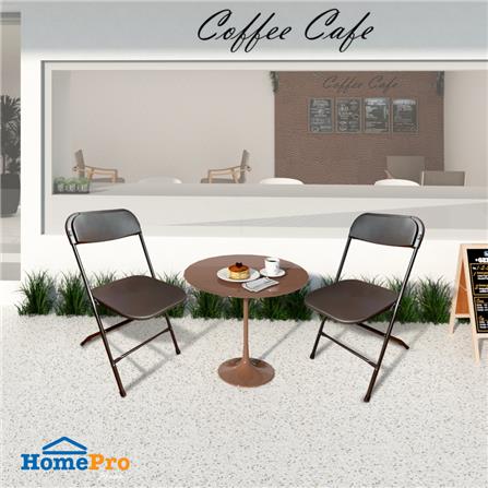 เก้าอี้พับอเนกประสงค์ HDPE SPRING สีนํ้าตาลเข้ม_2