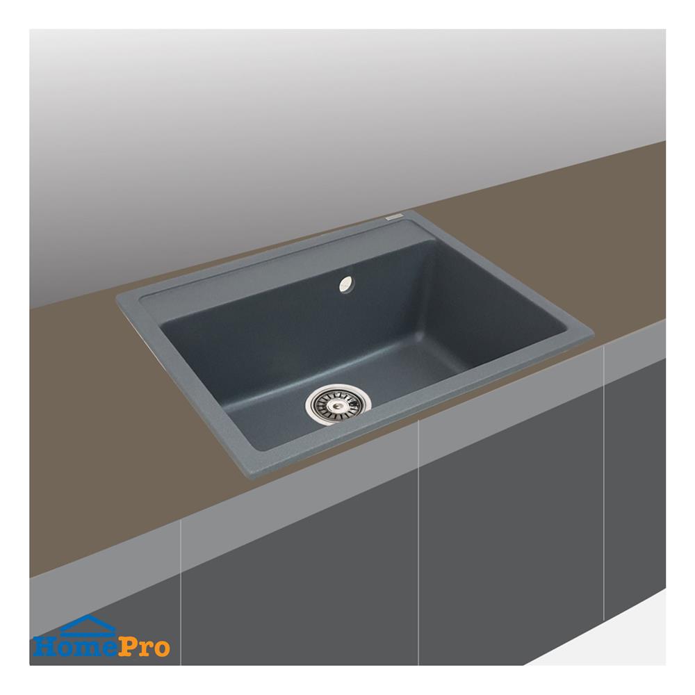 ซิงค์ฝัง 1 หลุม TECNOPLUS GIN 584621 สีเทา