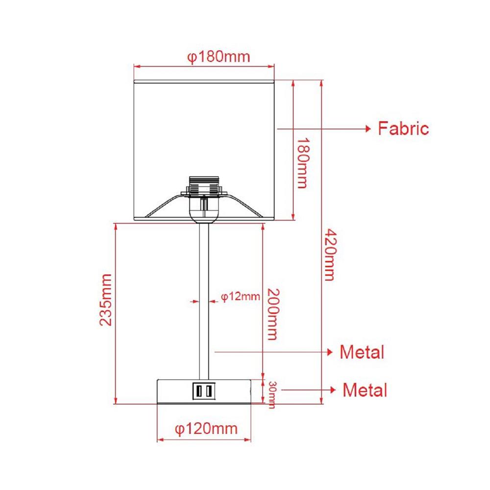 ไฟตั้งโต๊ะ CARINI LT91083 สีเทา/ดำ