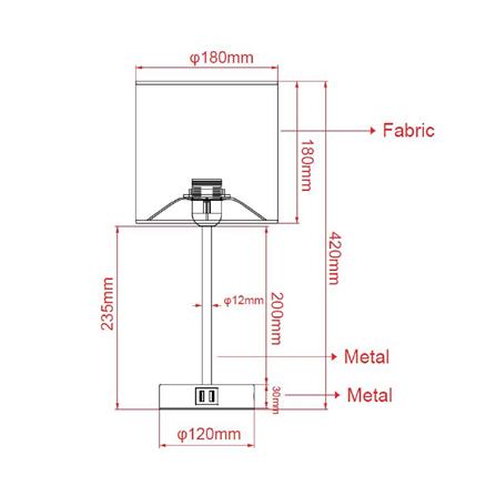 ไฟตั้งโต๊ะ CARINI LT91083 สีเทา/ดำ_9