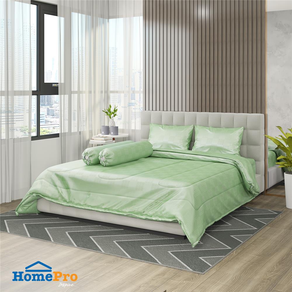 ชุดผ้าปูที่นอน 5 ฟุต 6 ชิ้น HOME LIVING STYLE TANGLE สีเขียว