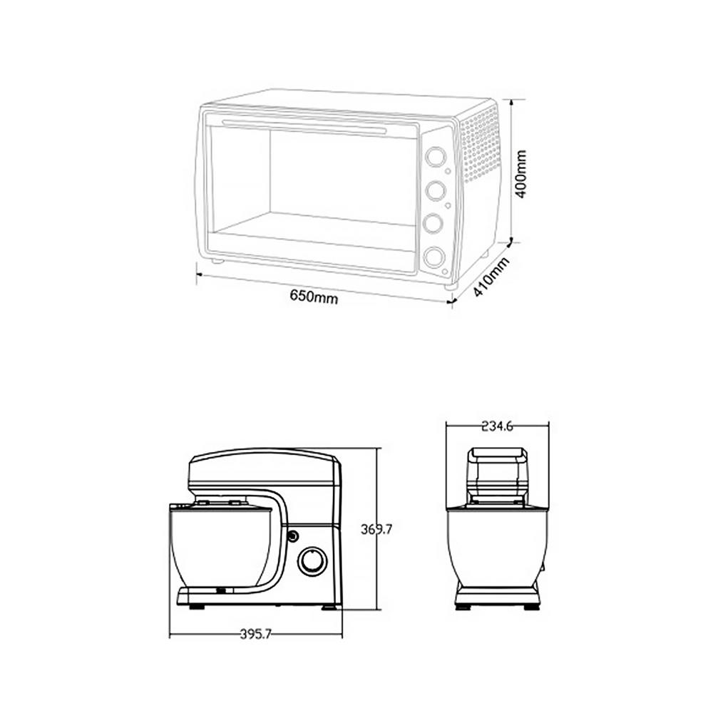 เตาอบ+เครื่องผสมอาหาร TECNOPLUS SO863B+SM150065R