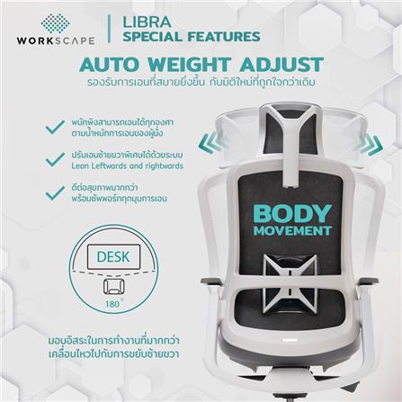 D.I.Y.เก้าอี้สุขภาพ WORKSCAPE LIBRA WCH-00002 สีเทา_7