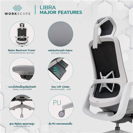 D.I.Y.เก้าอี้สุขภาพ WORKSCAPE LIBRA WCH-00002 สีเทา_10