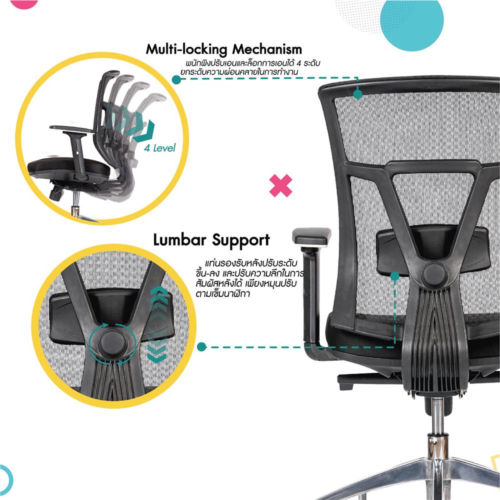 D.I.Y. เก้าอี้สุขภาพ WORKSCAPE VERONA รุ่น EM-207D สีดำ