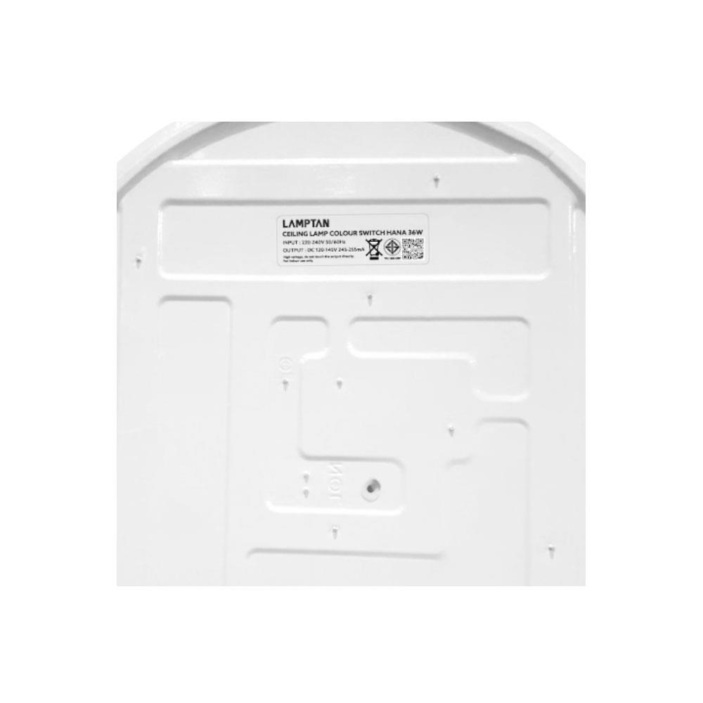 ไฟเพดาน LED LAMPTAN HANA 15 นิ้ว 36 วัตต์ DAYLIGHT/COOL WHITE/WARM WHITE สีขาว