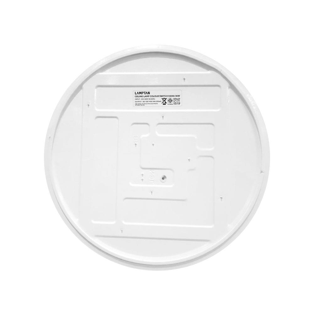 ไฟเพดาน LED LAMPTAN HANA 15 นิ้ว 36 วัตต์ DAYLIGHT/COOL WHITE/WARM WHITE สีขาว
