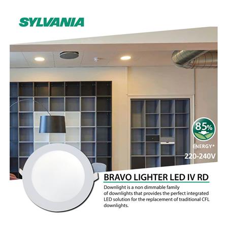 ดาวน์ไลท์ LED SYLVANIA BRAVO LIGHTER 6 นิ้ว 12 วัตต์ WARM WHITE สีขาว_4