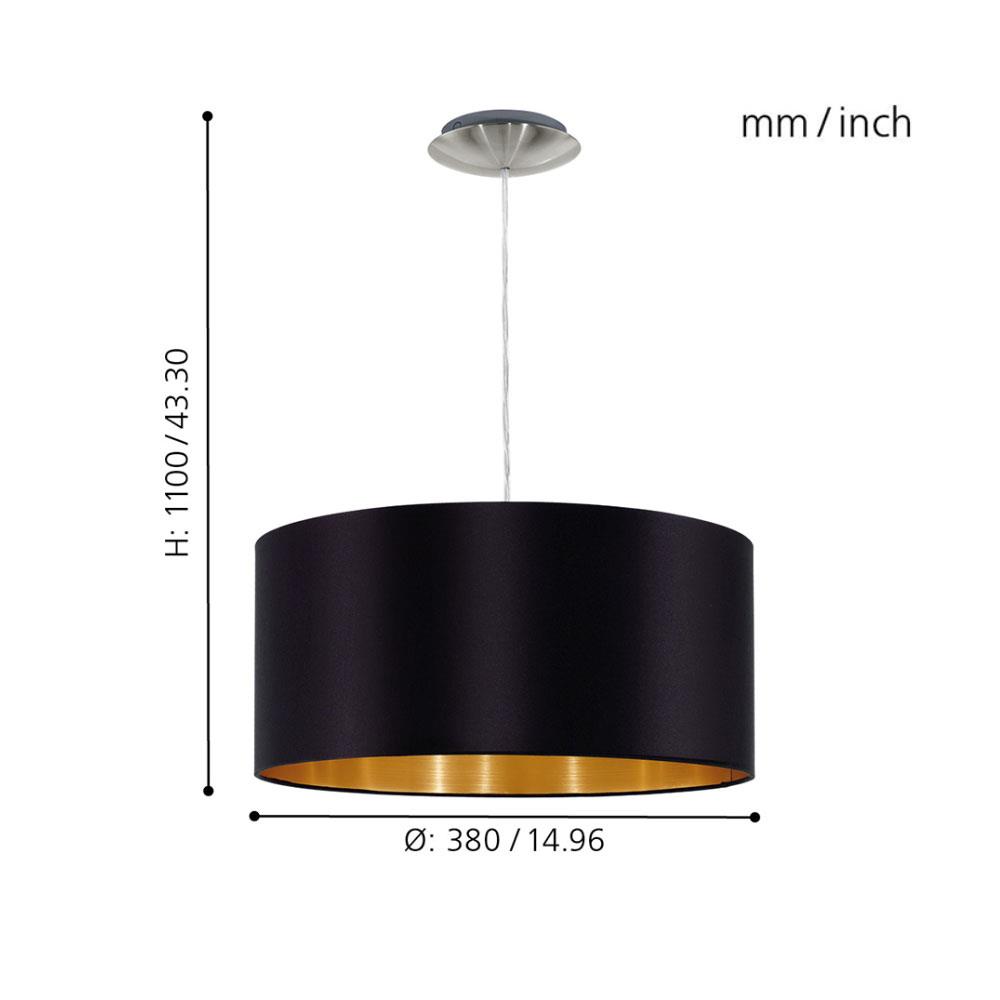 ไฟช่อ EGLO MASERLO สีดำ/ทองแดง 1 หัว