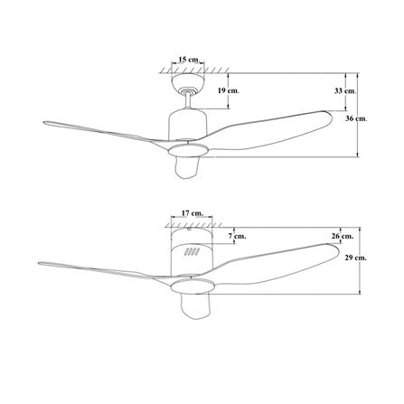 พัดลมไม่มีโคมไฟ WINFAVOUR TC60 46 นิ้ว สีน้ำตาล/เงิน_3