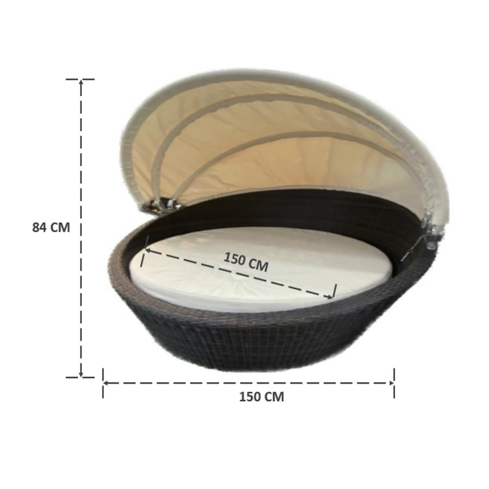 เตียงพักผ่อน IVY DB001 TROPICAL 2 DAYBED สีน้ำตาลเข้ม