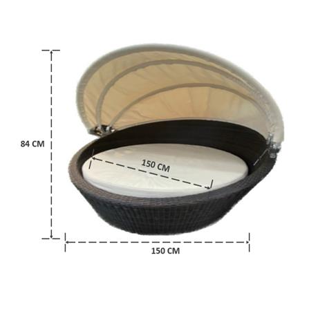 เตียงพักผ่อน IVY DB001 TROPICAL 2 DAYBED สีน้ำตาลเข้ม_8