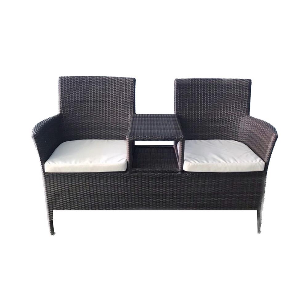 ชุดสนามหวายเทียม 2 ที่นั่ง IVY LV009 TWIN COFFEE สีน้ำตาลเข้ม