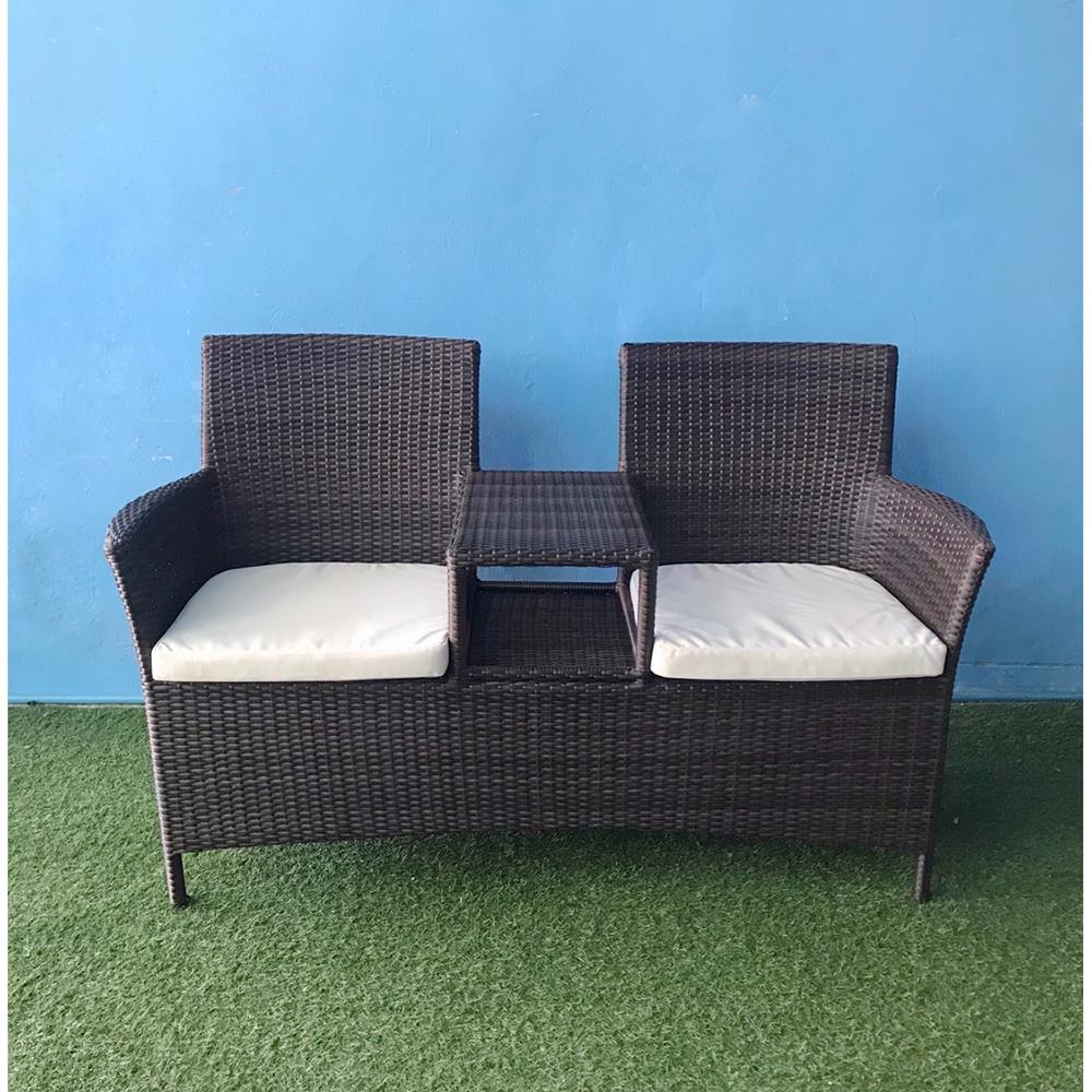 ชุดสนามหวายเทียม 2 ที่นั่ง IVY LV009 TWIN COFFEE สีน้ำตาลเข้ม