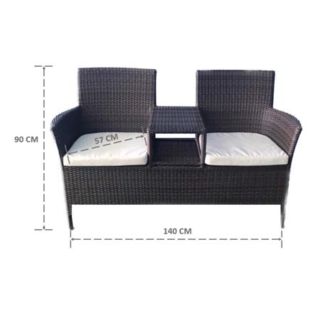 ชุดสนามหวายเทียม 2 ที่นั่ง IVY LV009 TWIN COFFEE สีน้ำตาลเข้ม_2