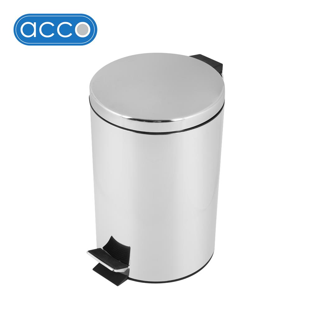 ถังขยะเหยียบกลม ACCO SILVEY 3 ลิตร สีเงิน
