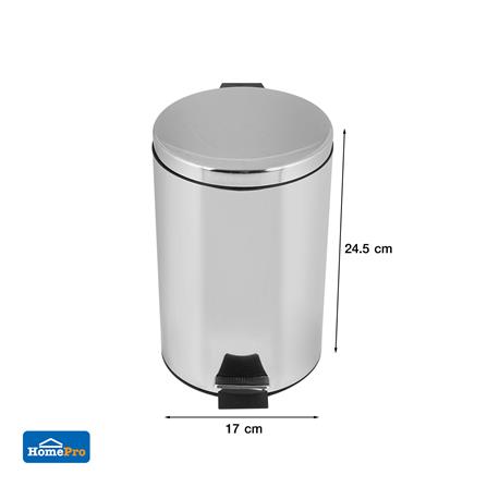 ถังขยะเหยียบกลม ACCO SILVEY 3 ลิตร สีเงิน_5