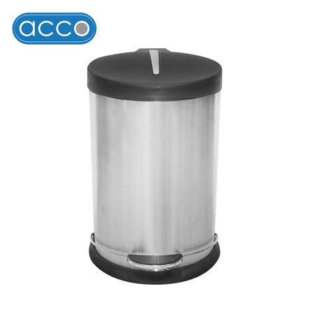ถังขยะเหยียบกลม ACCO GENTLY 12 ลิตร สีเงิน_0