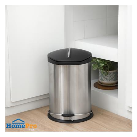 ถังขยะเหยียบกลม ACCO GENTLY 12 ลิตร สีเงิน_5